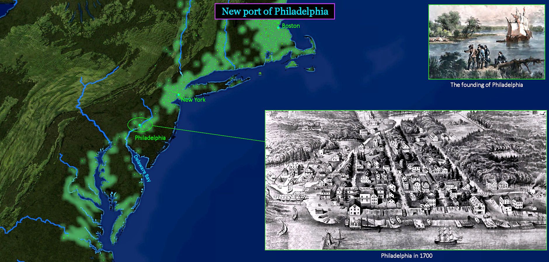 Philadelphia, 1700 map
